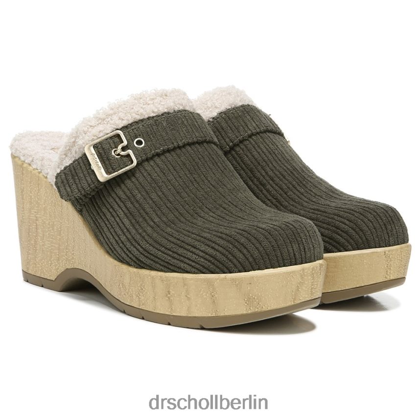 Olivfarbener Cord Pixie-Clog RXP6XD248 Dr. Scholl's unisex