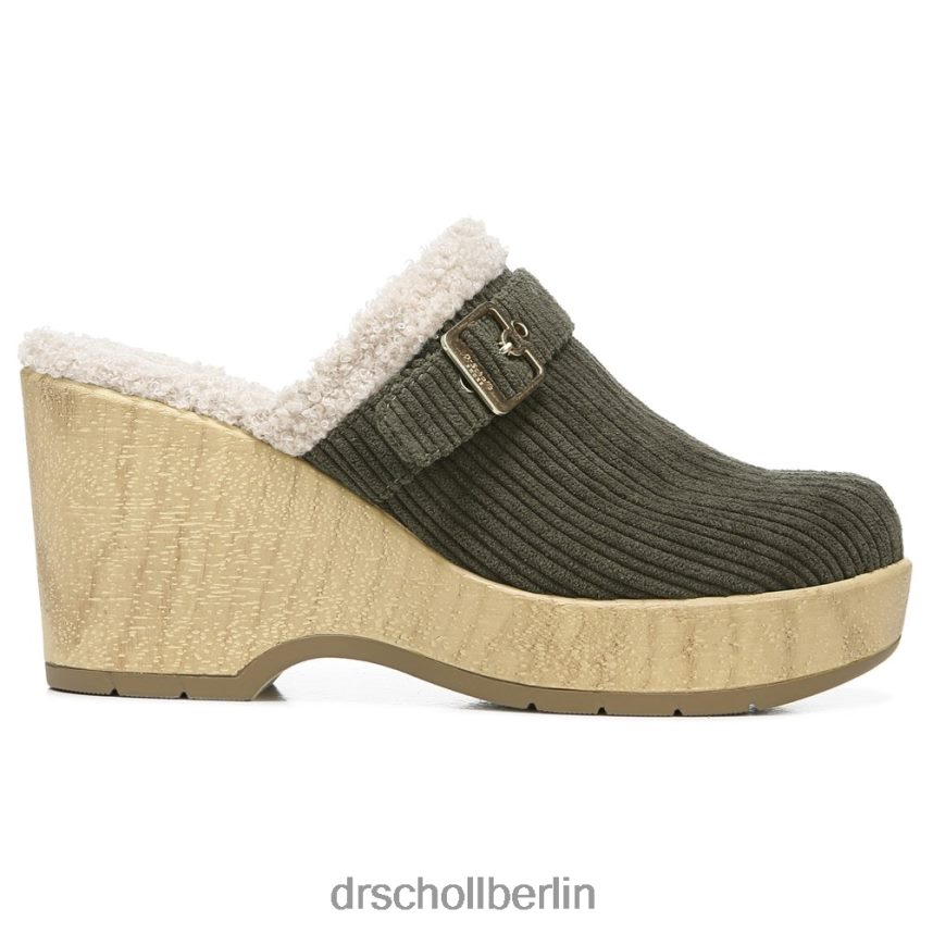 Olivfarbener Cord Pixie-Clog RXP6XD248 Dr. Scholl's unisex