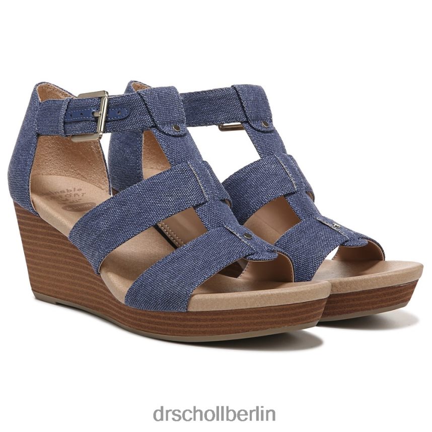 Denimblauer Stoff Barton Keilsandalette RXP6XD167 Dr. Scholl's unisex
