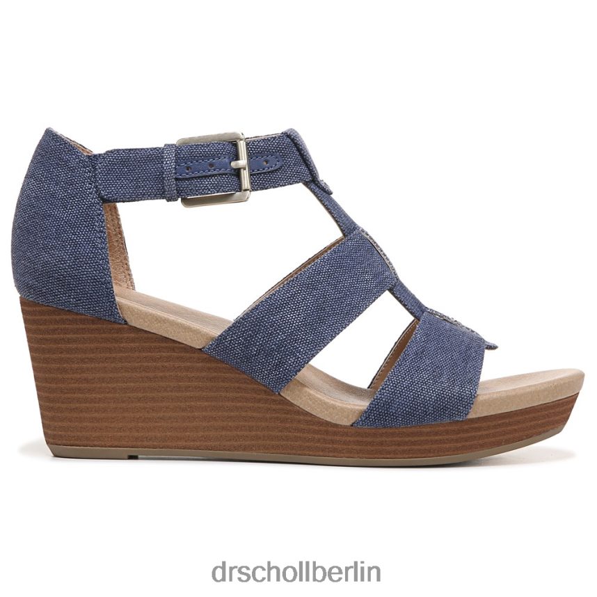 Denimblauer Stoff Barton Keilsandalette RXP6XD167 Dr. Scholl's unisex