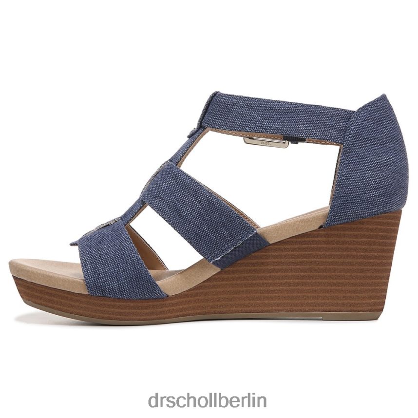 Denimblauer Stoff Barton Keilsandalette RXP6XD167 Dr. Scholl's unisex