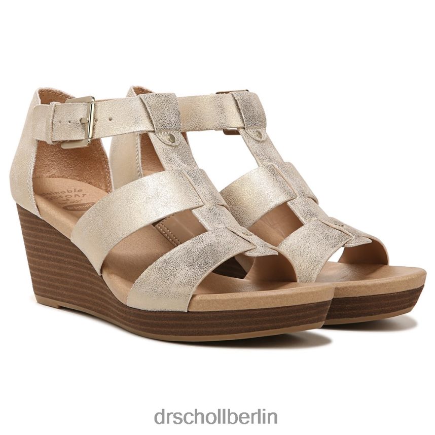 Gold-Synthetik Barton Keilsandalette RXP6XD166 Dr. Scholl's unisex