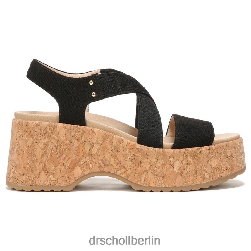 Schwarz Dottie Riemchen-Keilsandalette RXP6XD201 Dr. Scholl's unisex