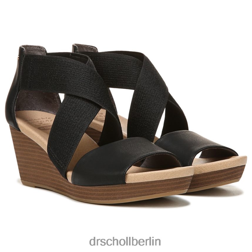 Schwarz Keilsandalette mit Barton-Band RXP6XD228 Dr. Scholl's unisex