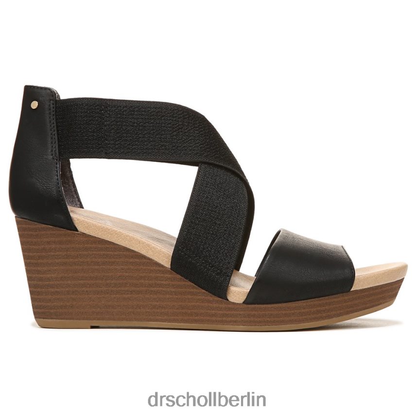 Schwarz Keilsandalette mit Barton-Band RXP6XD228 Dr. Scholl's unisex