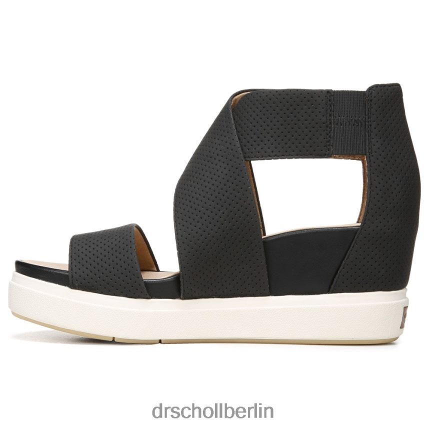 schwarz glatt Sandale Sheena mit Keilabsatz RXP6XD128 Dr. Scholl's unisex