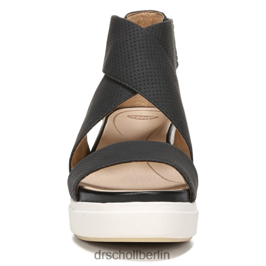 schwarz glatt Sandale Sheena mit Keilabsatz RXP6XD128 Dr. Scholl's unisex