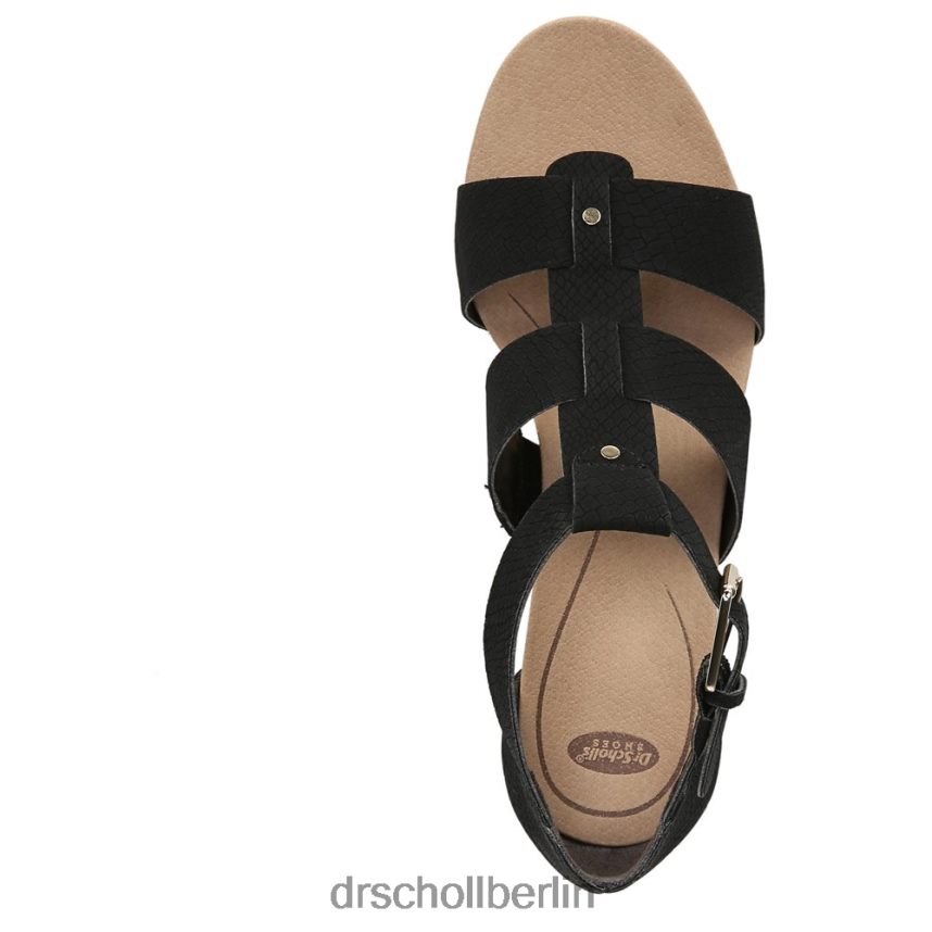 schwarzer Schlangendruck Barton Keilsandalette RXP6XD165 Dr. Scholl's unisex