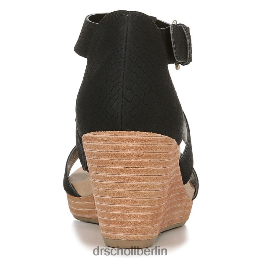 schwarzer Schlangendruck Barton Keilsandalette RXP6XD165 Dr. Scholl's unisex