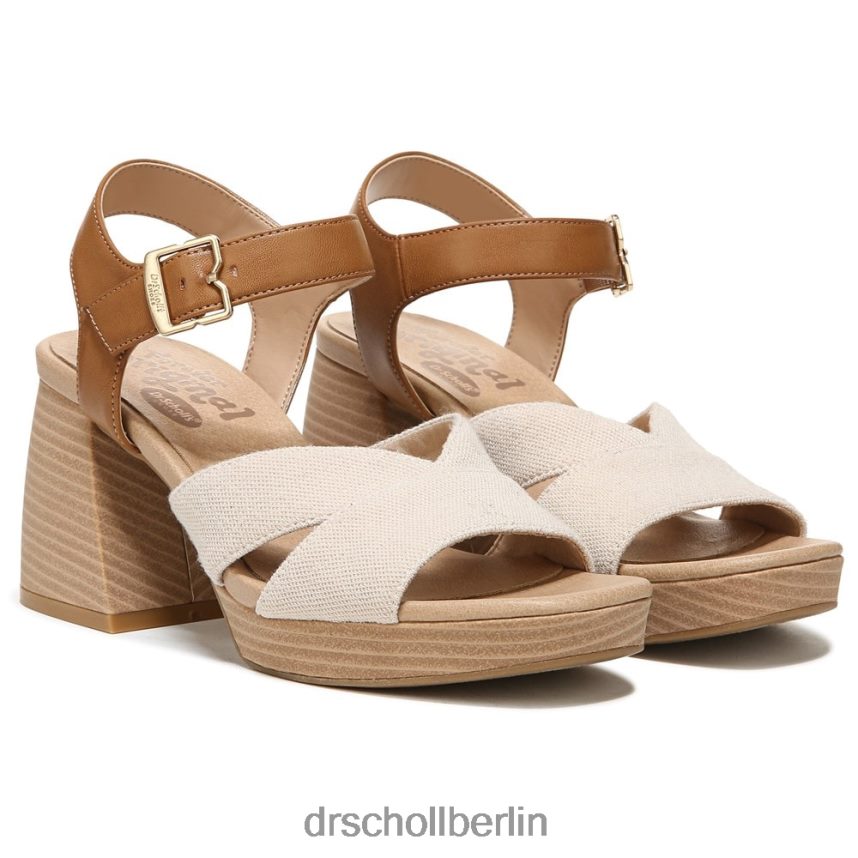 Hellbrauner Synthetik/Stoff Mariah-Sandale mit Blockabsatz RXP6XD213 Dr. Scholl's unisex