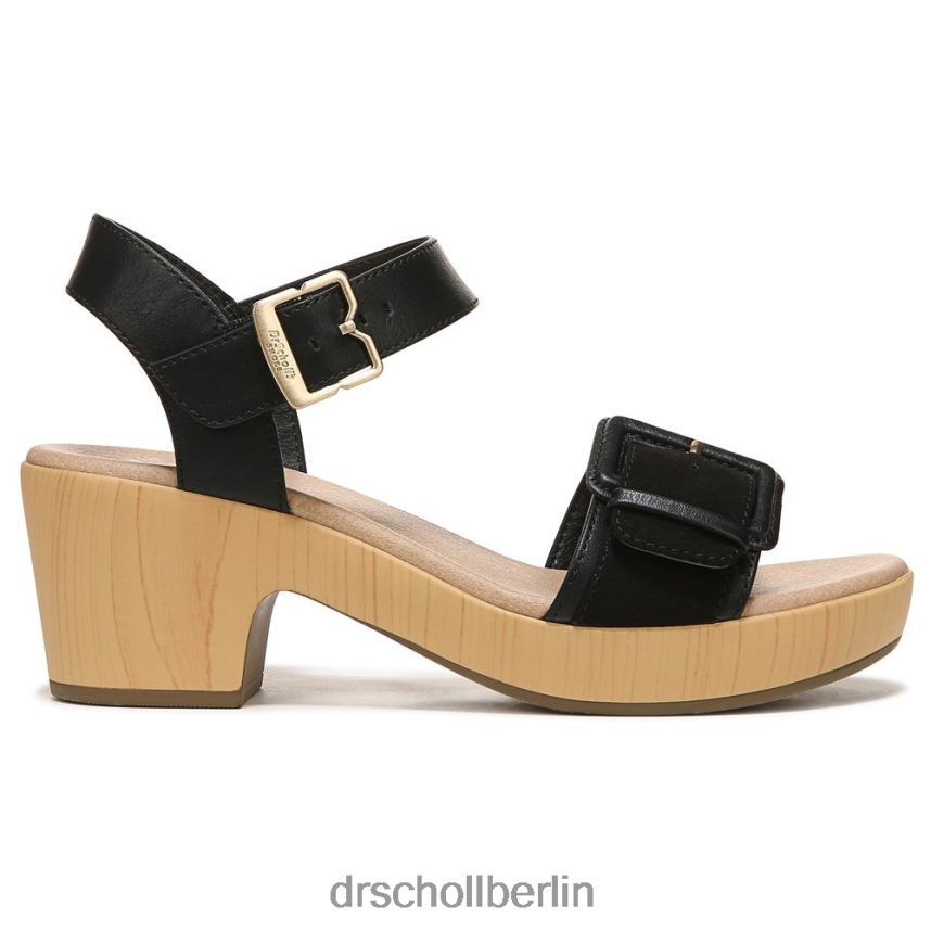 schwarzes Synthetik Felicity Too Sandale mit Blockabsatz RXP6XD160 Dr. Scholl's unisex