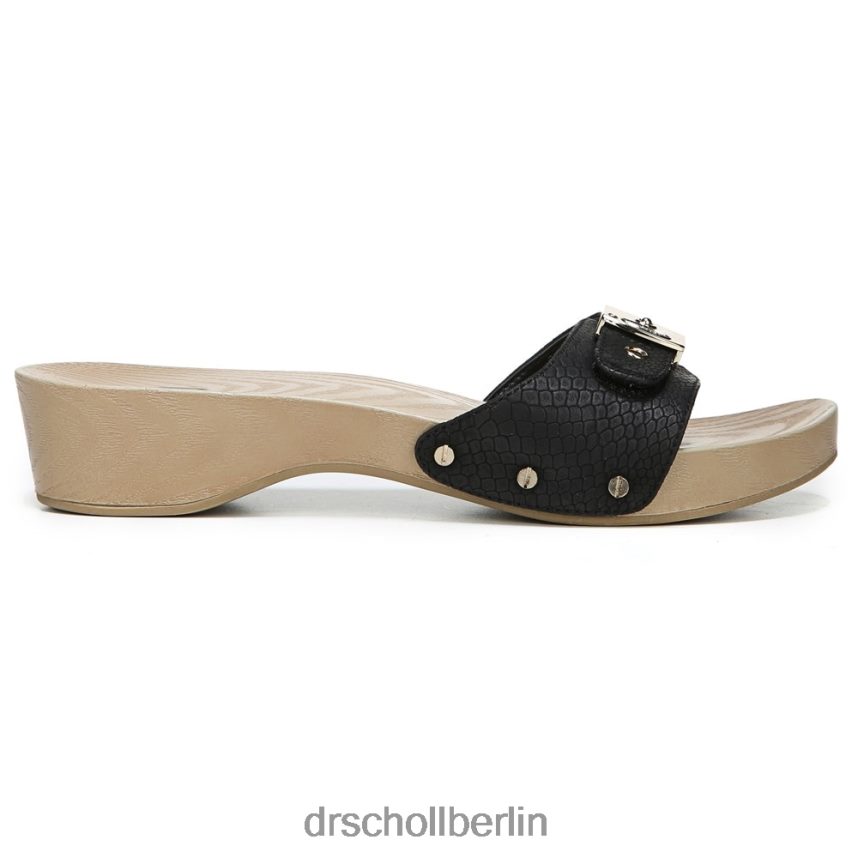 schwarzer Schlangendruck klassische Sandale RXP6XD151 Dr. Scholl's unisex