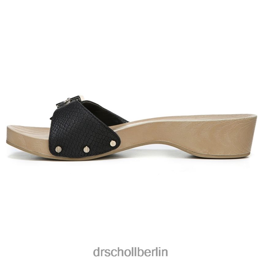 schwarzer Schlangendruck klassische Sandale RXP6XD151 Dr. Scholl's unisex