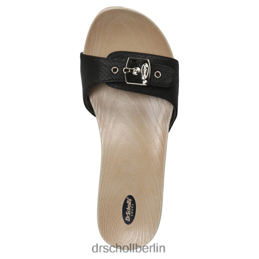 schwarzer Schlangendruck klassische Sandale RXP6XD151 Dr. Scholl's unisex