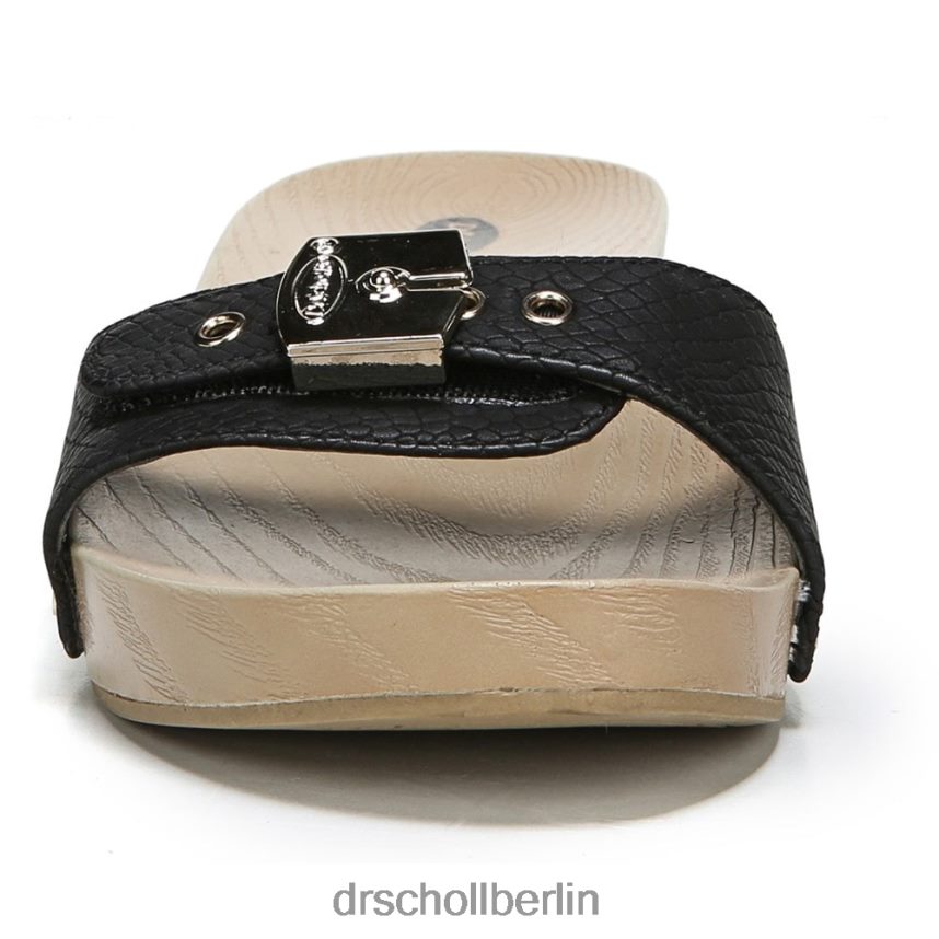 schwarzer Schlangendruck klassische Sandale RXP6XD151 Dr. Scholl's unisex