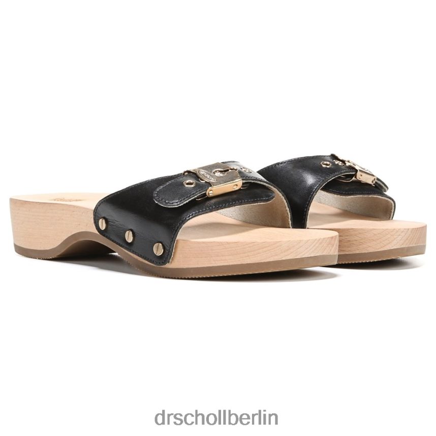 schwarzes Leder Originale Sandale RXP6XD14 Dr. Scholl's unisex